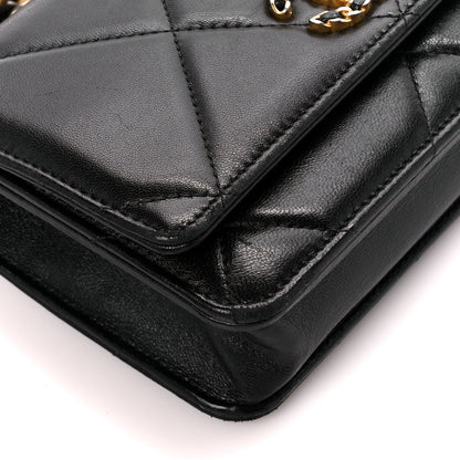 Chanel Lambskin Quilted Chanel 19 Wallet On Chain WOC Black 10 of 11