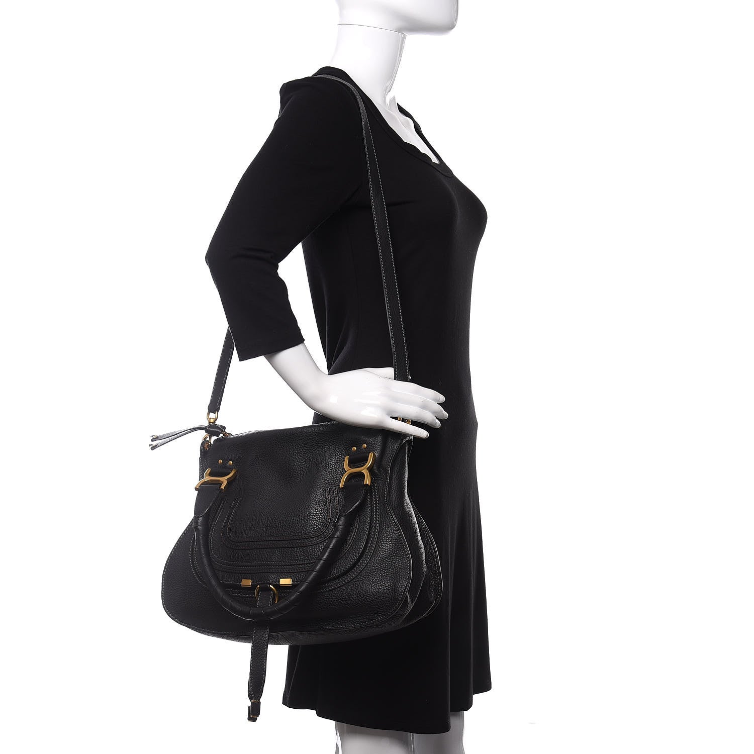 Chloe Calfskin Medium Marcie Satchel Black 3 of 11