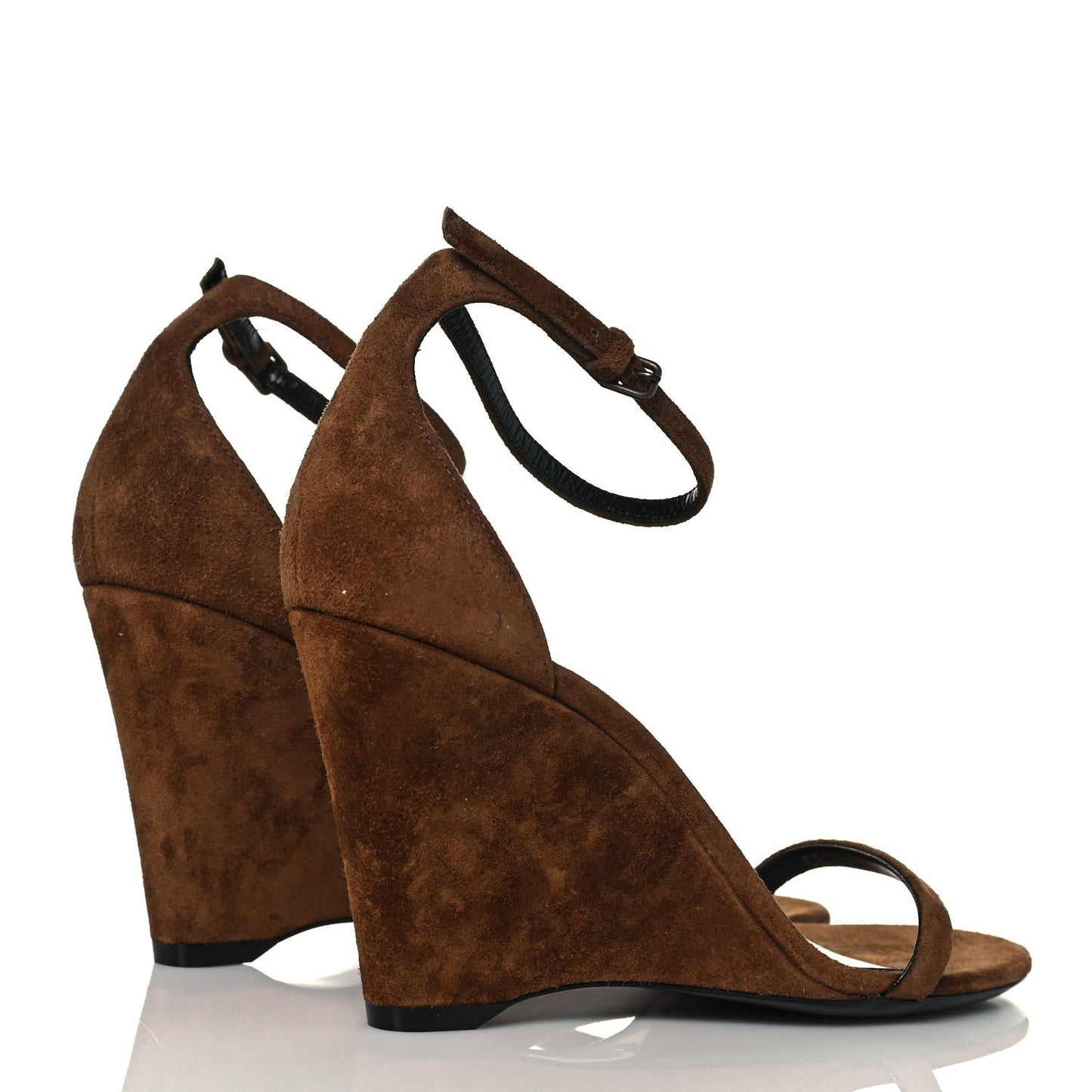 Suede Lila Wedge Sandals 35 Brown