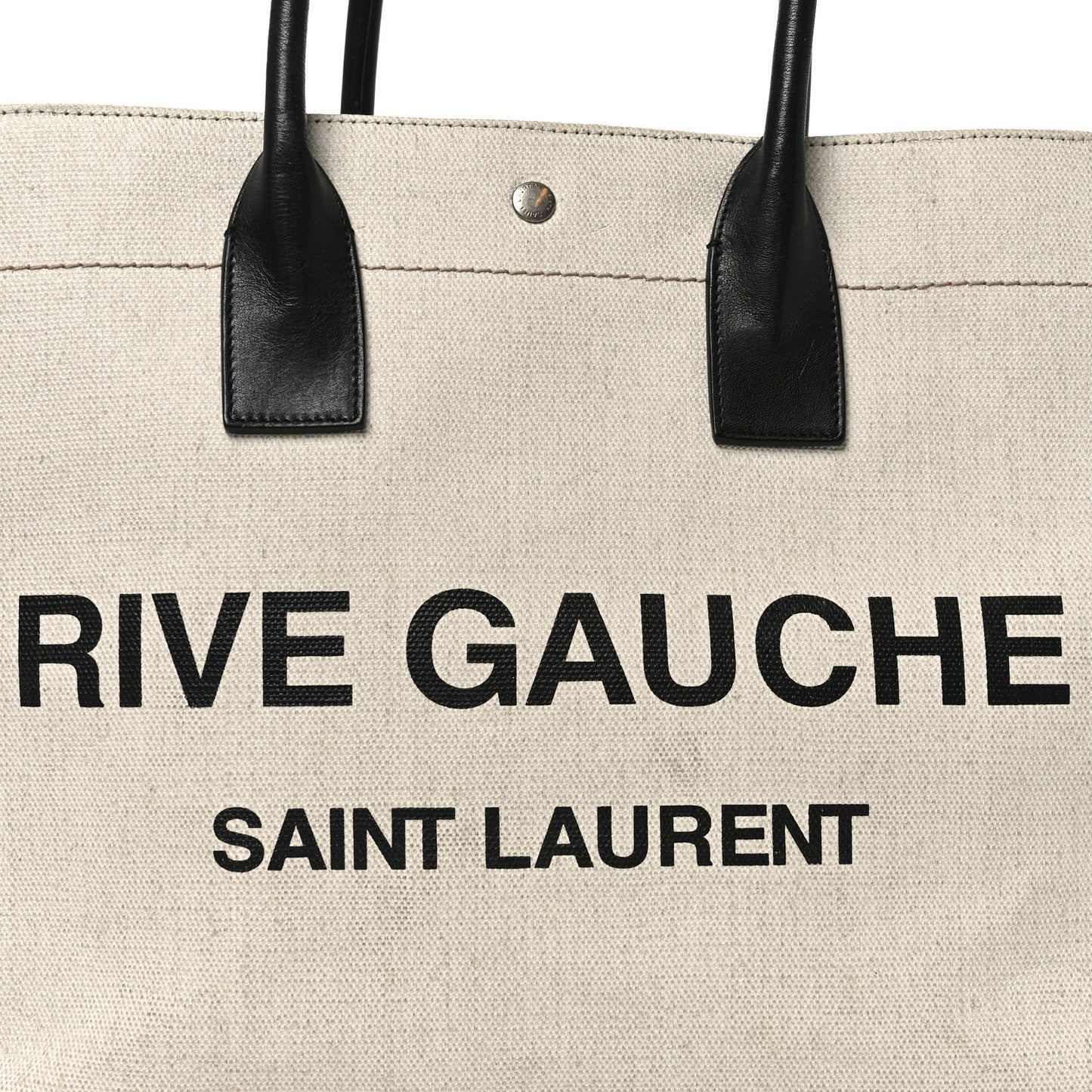 Linen Calfskin Rive Gauche Tote Optic White