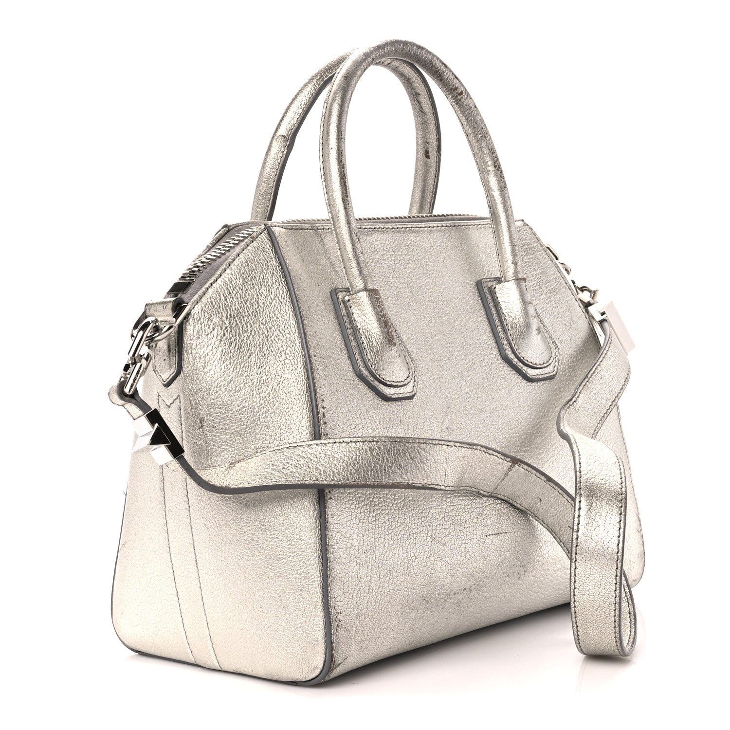 Givenchy Metallic Sugar Goatskin Small Antigona Silver 3 of 18