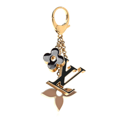Louis Vuitton Metal Enamel Fleur De Monogram Bag Charm Dore 1 of 5