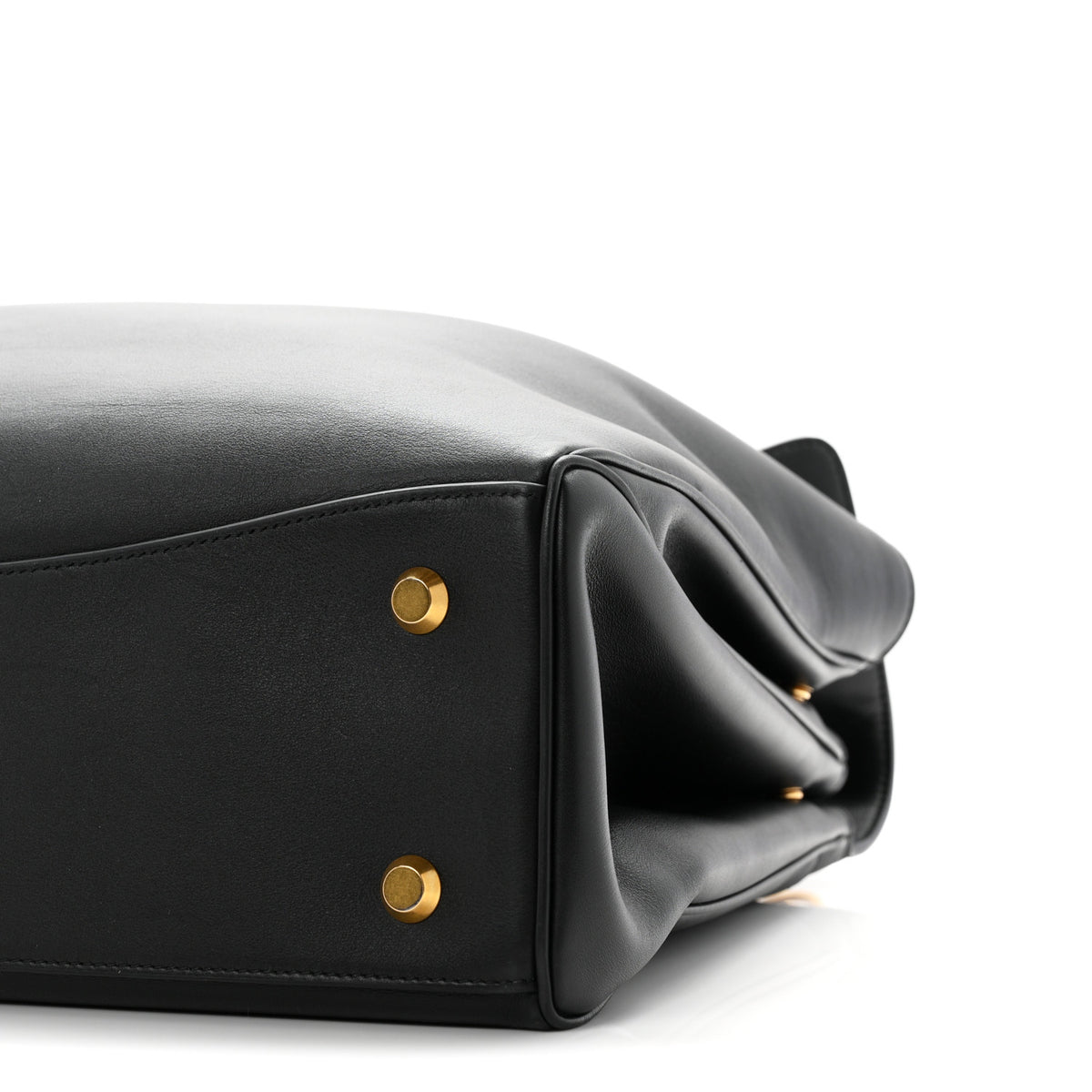Smooth Calfskin Large Rodeo Top Handle Handbag Black