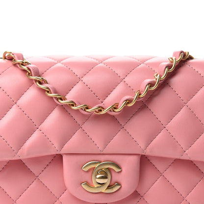 Chanel Lambskin Quilted Mini Rectangular Flap Pink 10 of 11