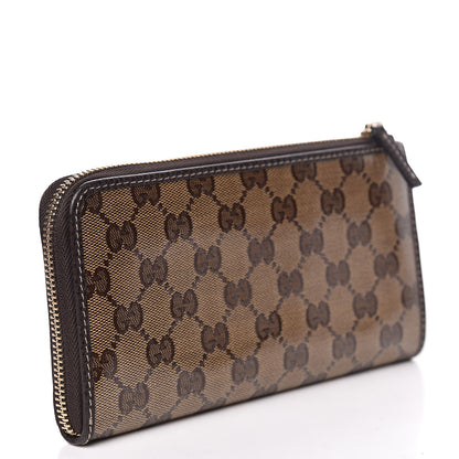 Gucci Crystal Monogram Dollar Calfskin Donna Long Wallet Beige Ebony Testa di Moro 3 of 8