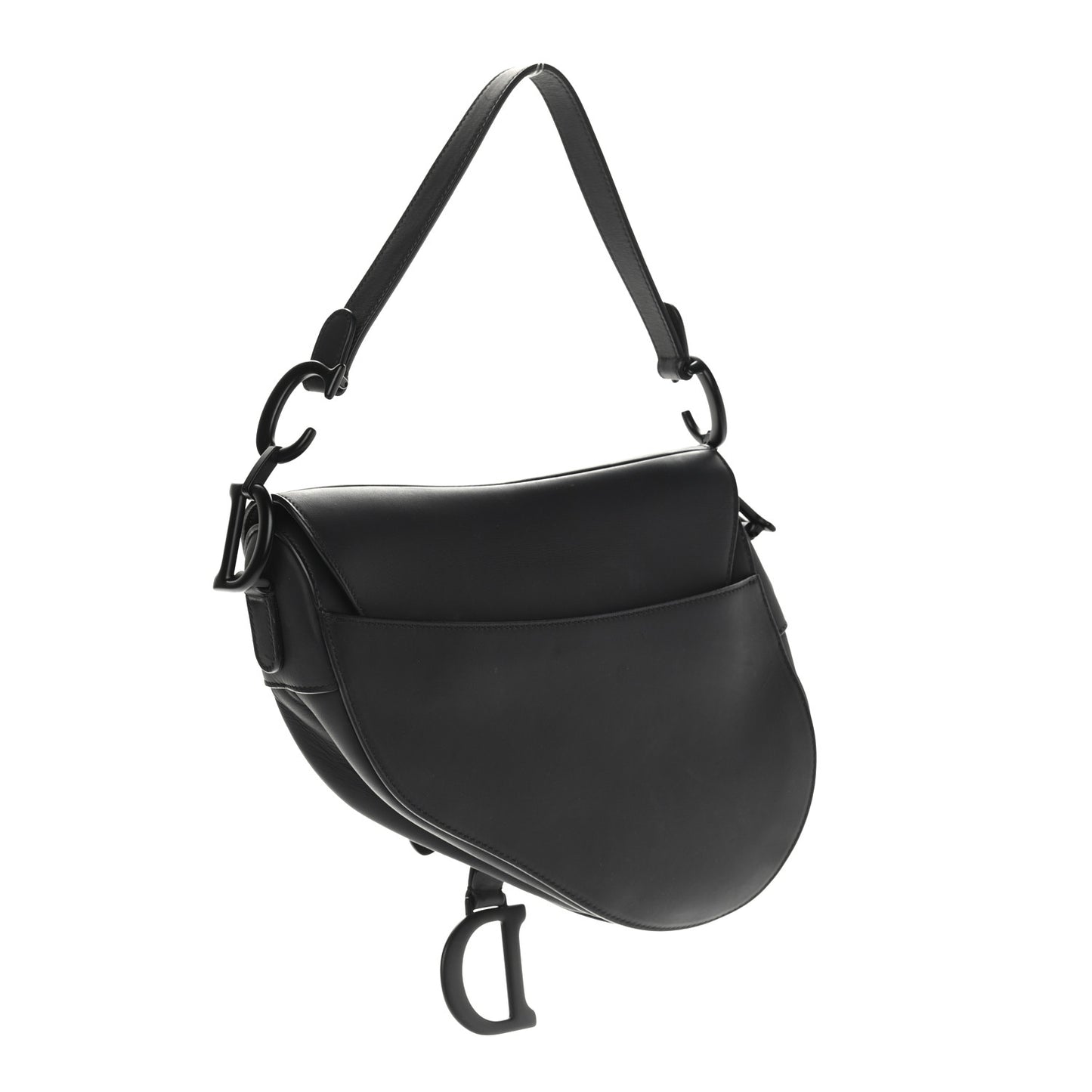 Ultra Matte Calfskin Saddle Bag Black