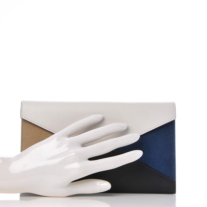 Celine Pony Hair Calfskin Diamond Clutch Wallet White 2 of 9