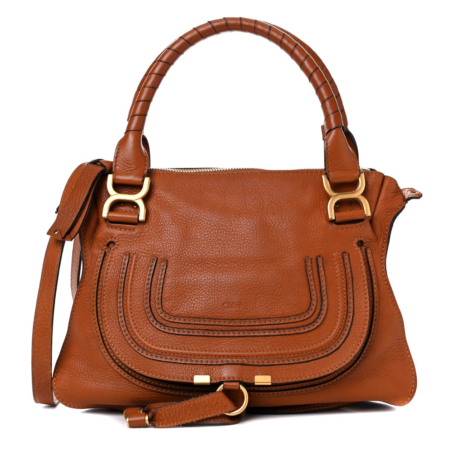 Chloe Calfskin Medium Marcie Satchel Tan 1 of 26