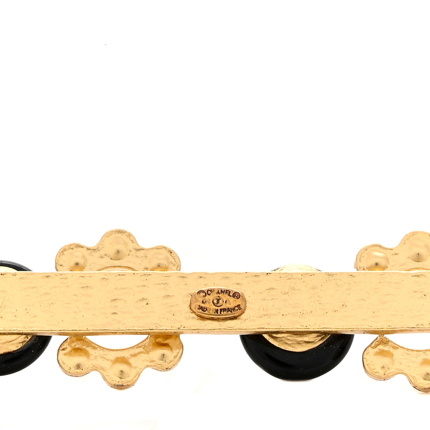 Crystal Resin Brooch Gold Black