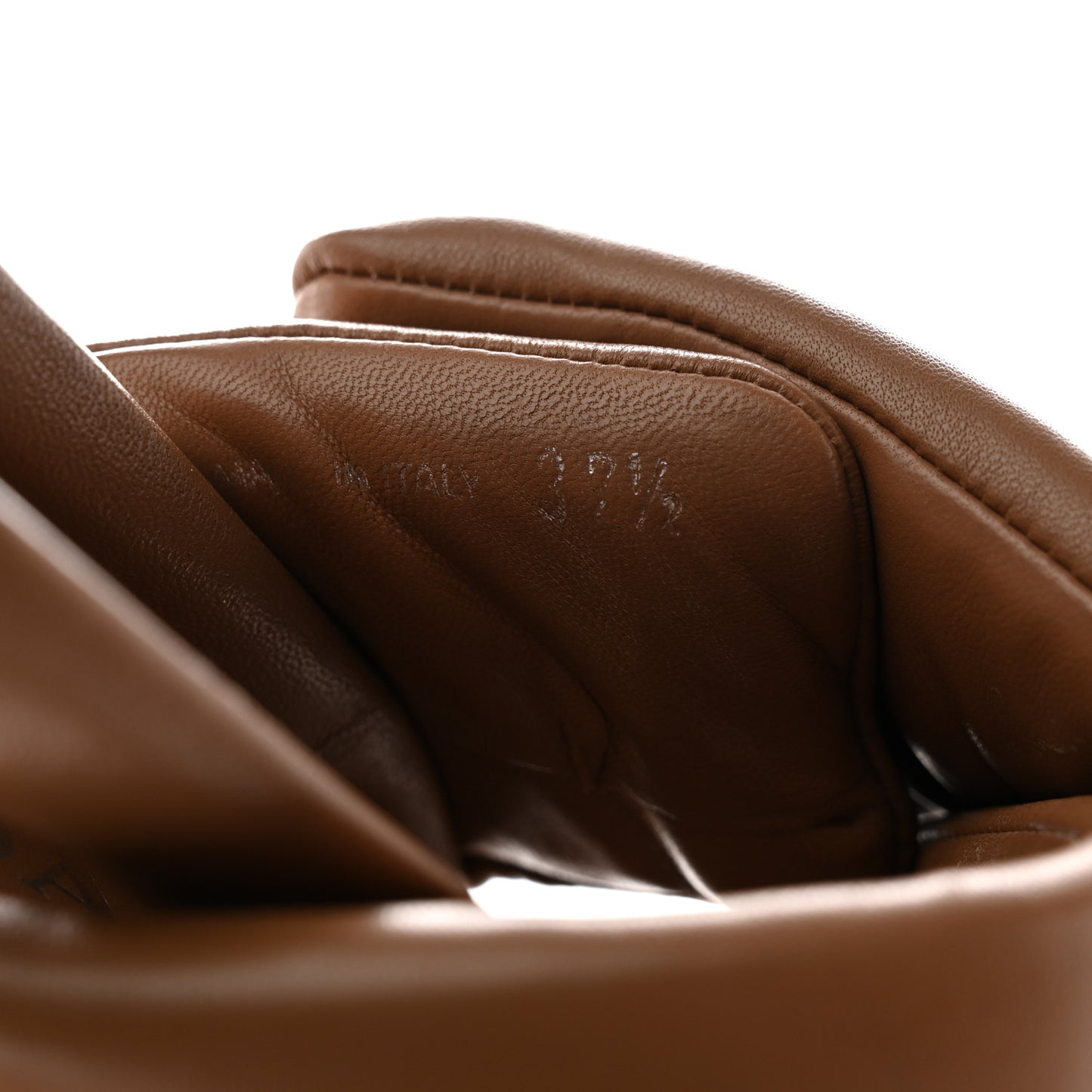 Nappa Padded Platform Slingback Sandals 37.5 Caramel