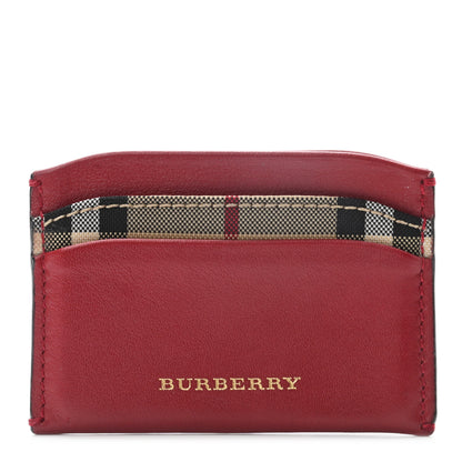Burberry Calfskin Horseferry Check Izzy Card Case Red 1 of 7