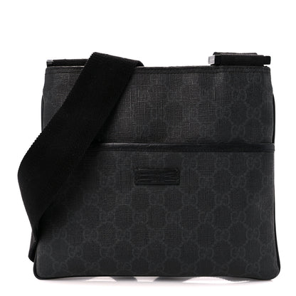 Gucci GG Plus Flat Messenger Bag Black Grey 1 of 11
