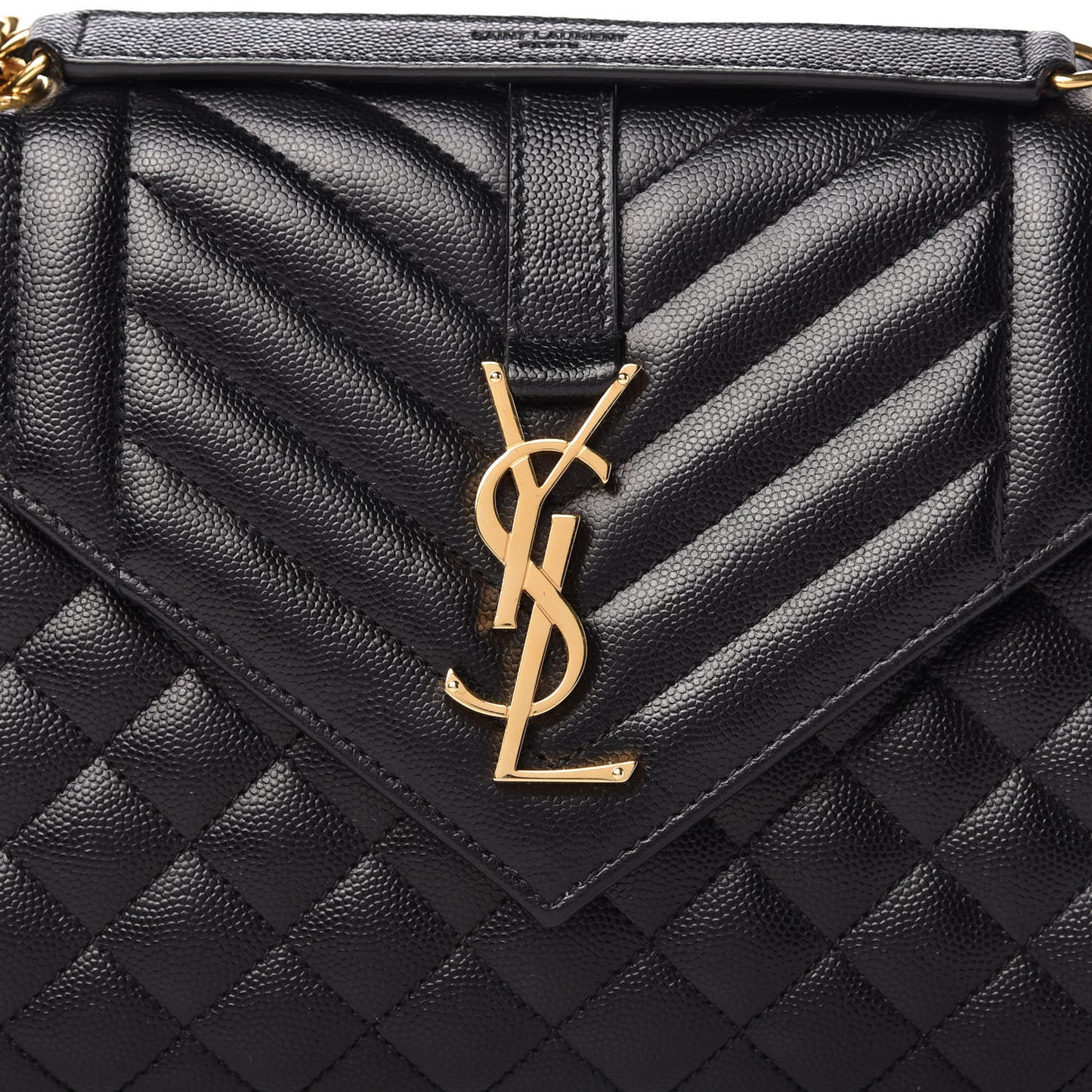 Grain De Poudre Textured Mixed Matelasse Triquilt Medium Monogram Satchel Black