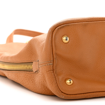 Prada Vitello Daino Side Zip Shopper Tote Caramel 9 of 15