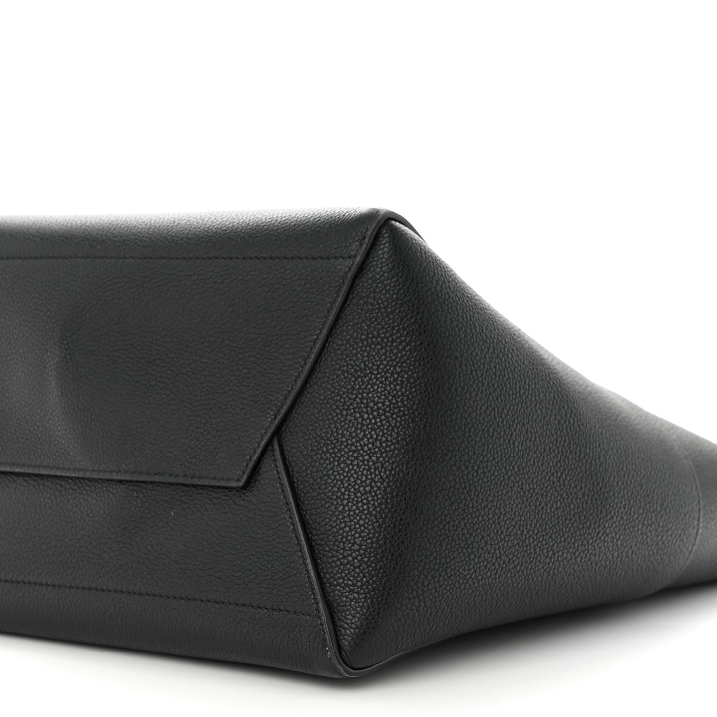 Soft Grained Calfskin Sangle Bucket Bag Black