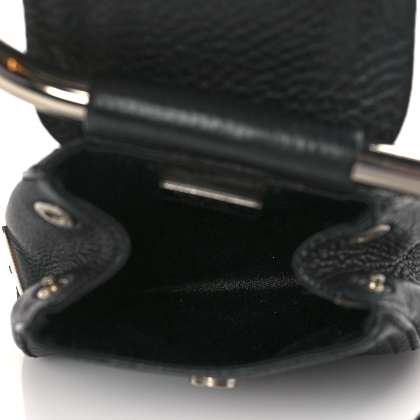 Calfksin Loop Top Handle Bag Black