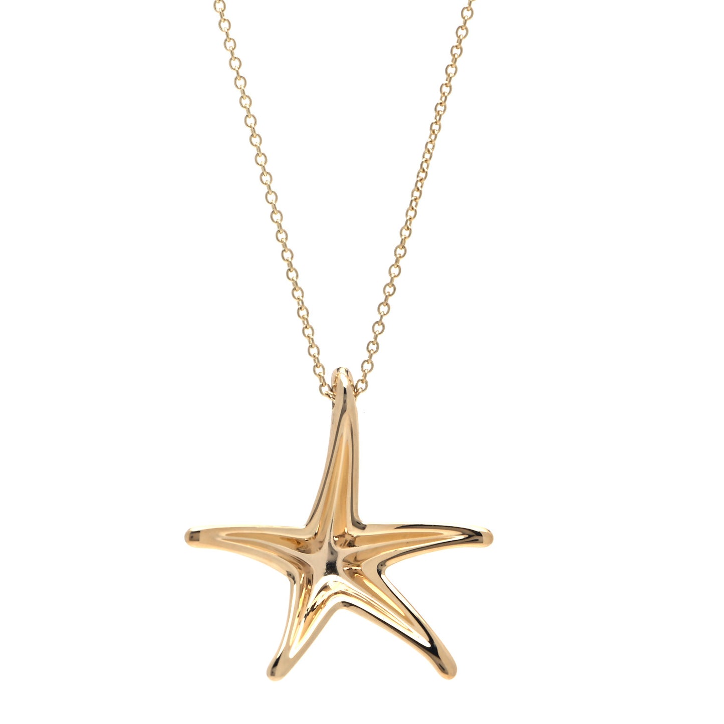 18K Yellow Gold 28mm Elsa Peretti Starfish Pendant Necklace
