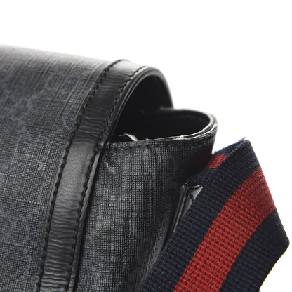 Gucci GG Supreme Monogram Web Messenger Diaper Bag Black Grey 14 of 17