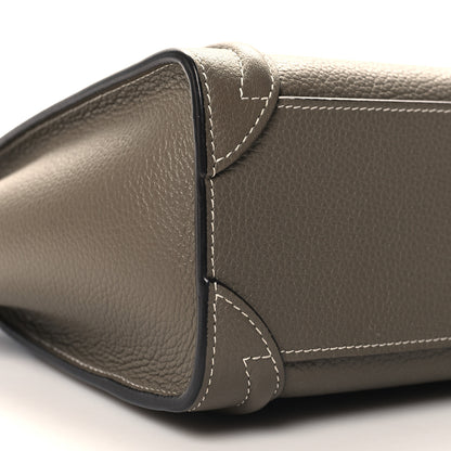Celine Drummed Calfskin Nano Luggage Souris 8 of 9