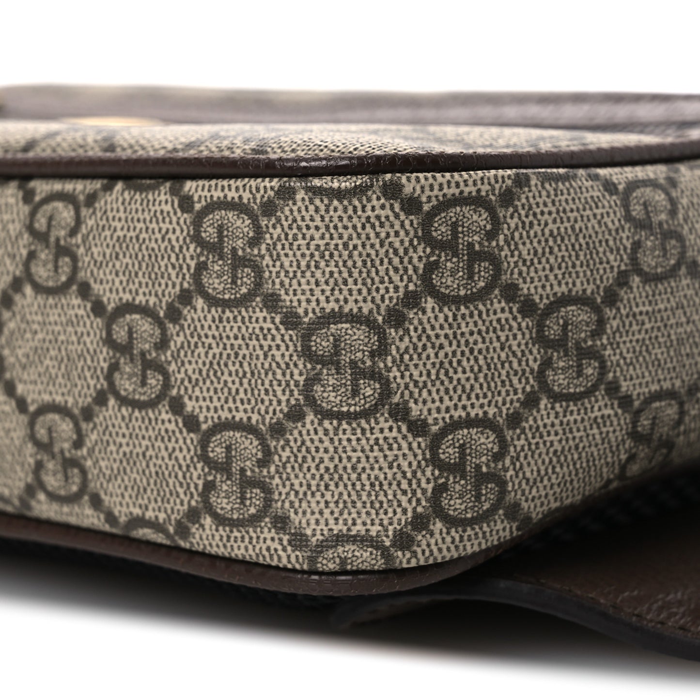 Soft GG Supreme Monogram Medium Ophidia Belt Bag  Dark Brown