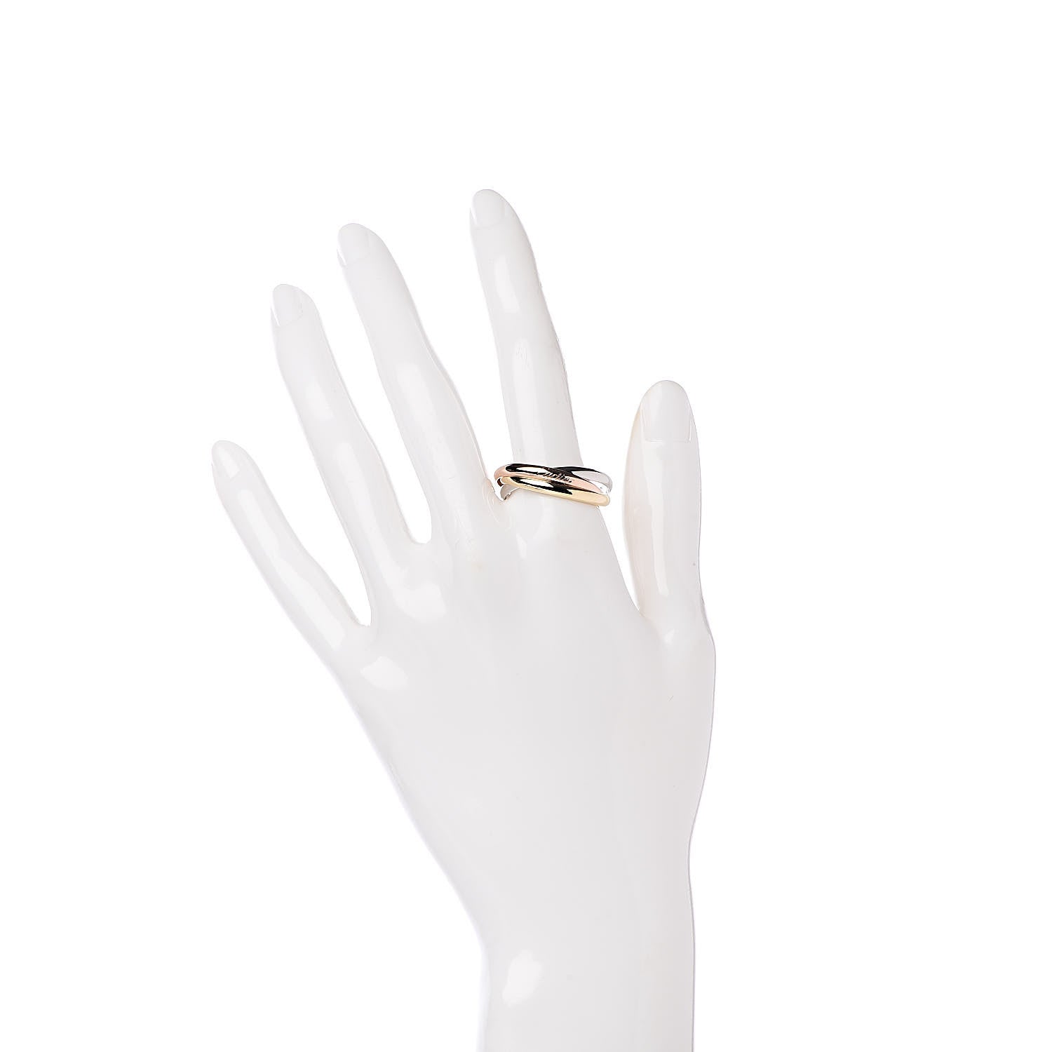 Cartier 18K Pink Yellow White Gold Small Trinity Ring 63 10.25 2 of 5