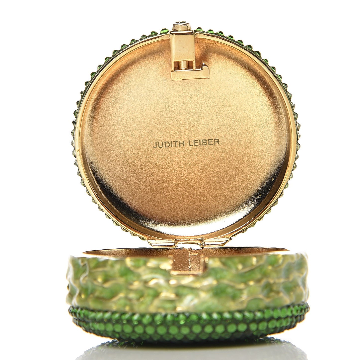 Crystal French Macarons Minaudiere Pill Box Fern Green