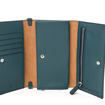 MCM Calfskin Ottomar Wallet On Chain Teal 5 of 10