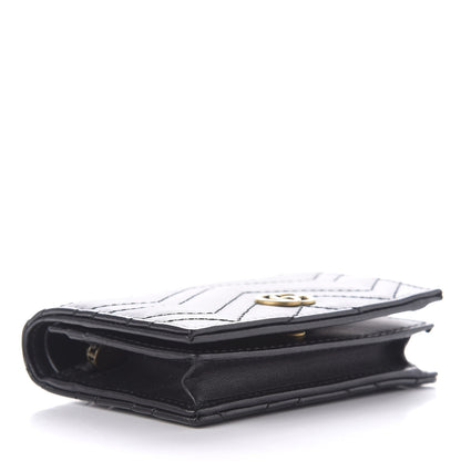 Gucci Calfskin Matelasse GG Marmont Card Case Wallet Black 4 of 8