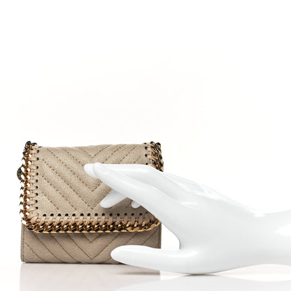 Stella McCartney Shaggy Deer Chevron Flap Wallet Beige 2 of 6
