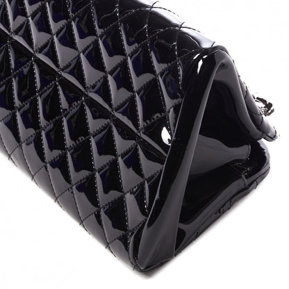 Chanel Patent Quilted Medium Just Mademoiselle Bowling Bag Black 4 of 9