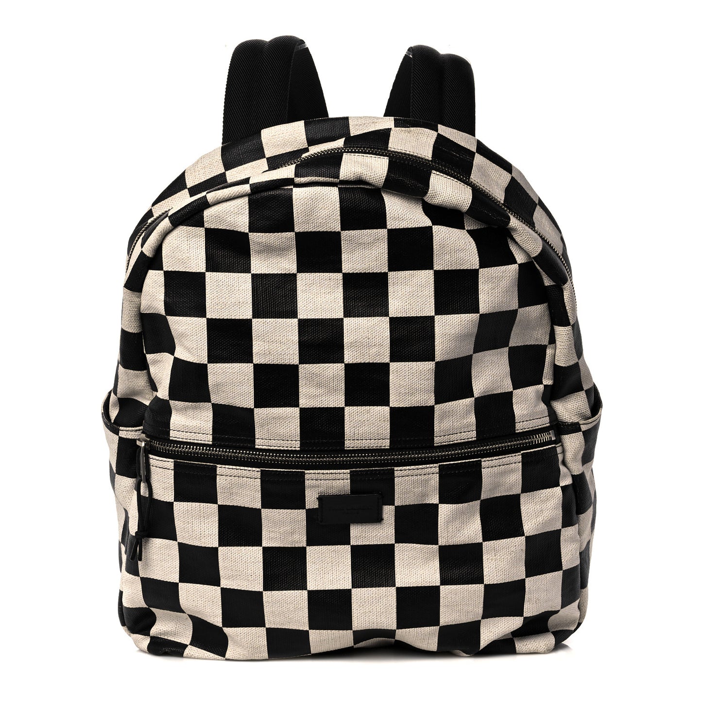 Calfskin Checked Print Nuxx Backpack Black White