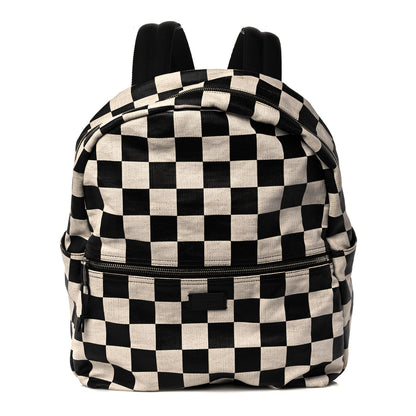 Saint Laurent Calfskin Checked Print Nuxx Backpack Black White 1 of 14