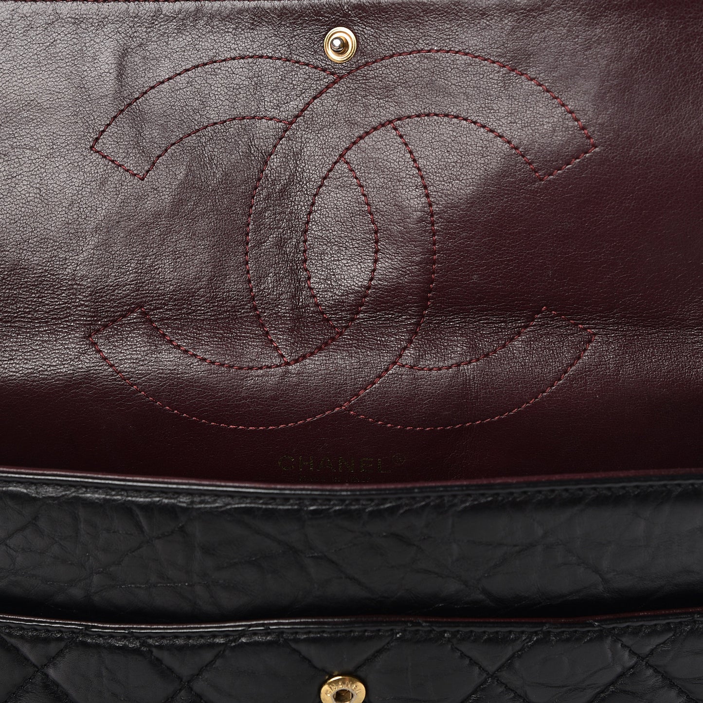 Aged Calfskin Quilted 2.55 Reissue 227 Flap Black
