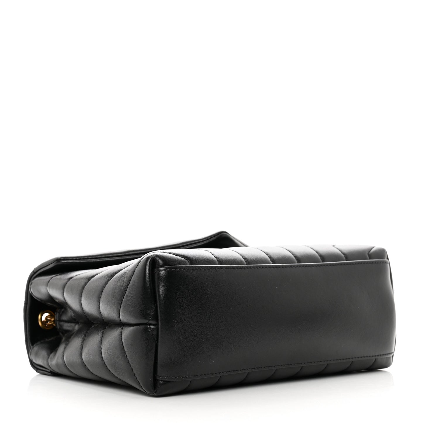 Calfskin Y Quilted Monogram Small Loulou Chain Satchel Black