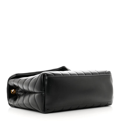 Saint Laurent Calfskin Y Quilted Monogram Small Loulou Chain Satchel Black 4 of 11