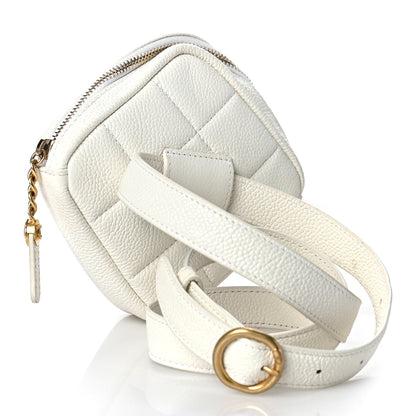 Chanel Caviar Quilted Coin Purse Belt Bag White 3 of 10