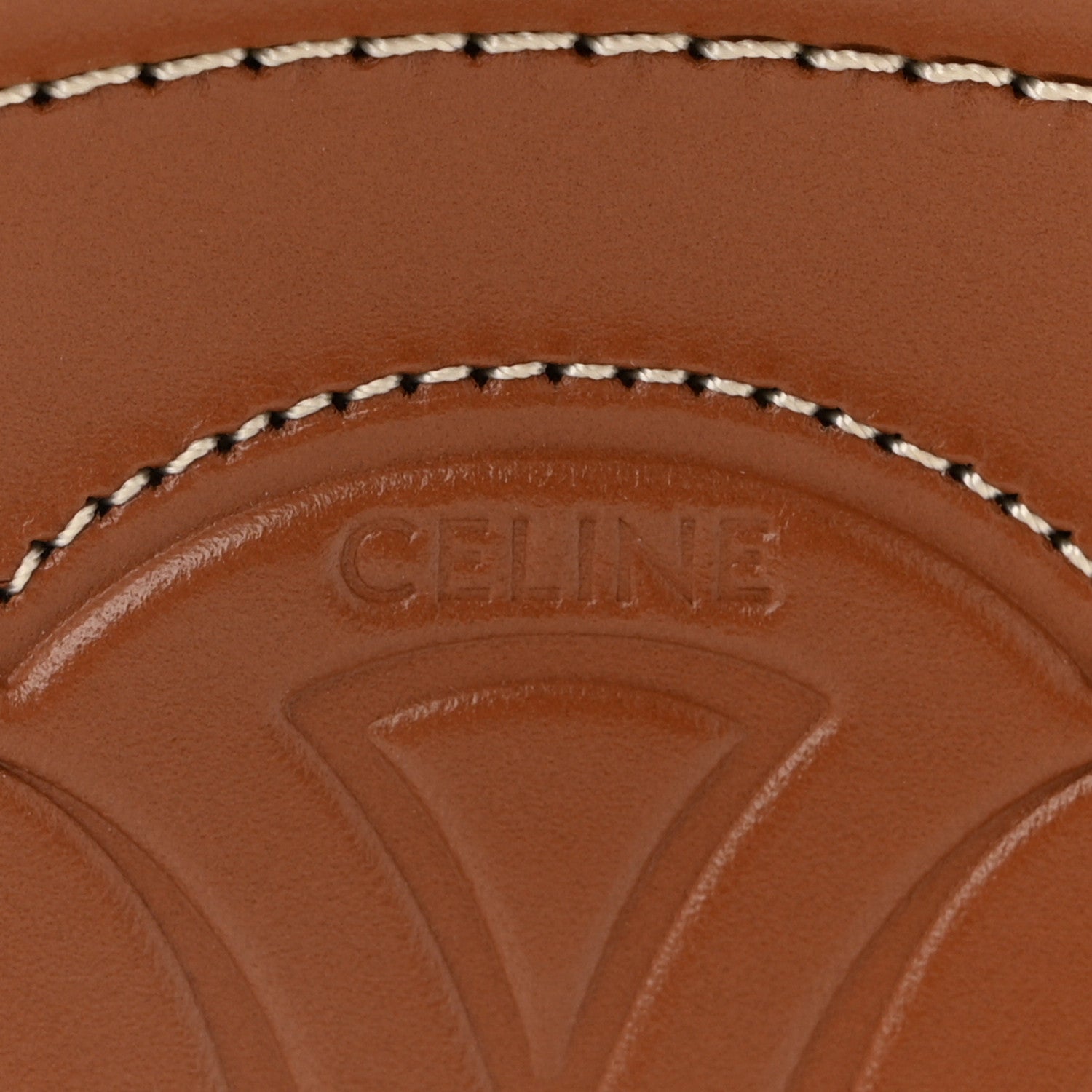 Celine Calfskin Cuir Small Triomphe Oval Crossbody Purse  Tan 7 of 10