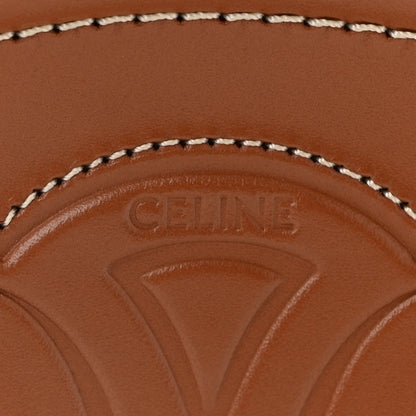 Celine Calfskin Cuir Small Triomphe Oval Crossbody Purse  Tan 7 of 10