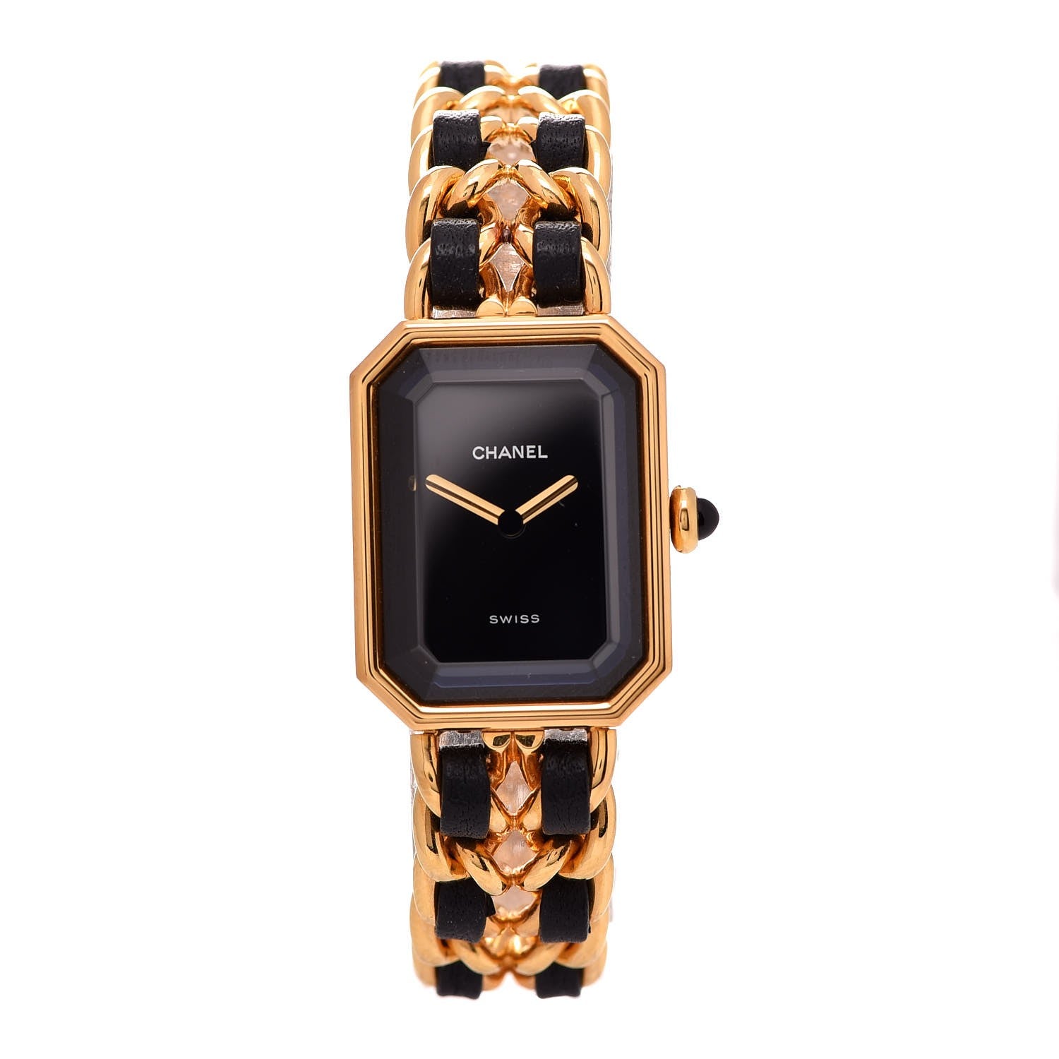 Chanel Stainless Steel Lambskin 20mm Chain Premiere Quartz Watch Gold L 1 of 8