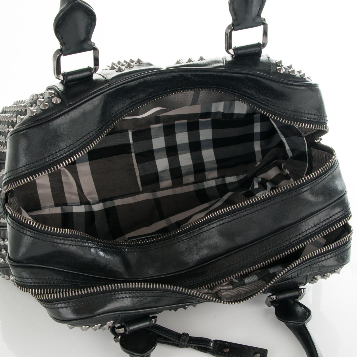 Prorsum Lambskin Studded Knight Satchel Black