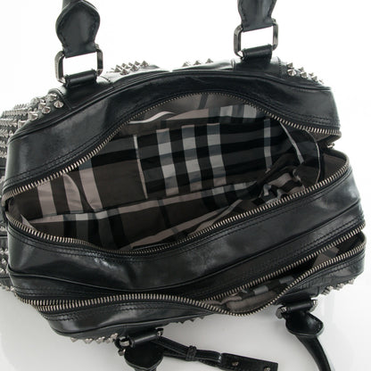 Burberry Prorsum Lambskin Studded Knight Satchel Black 5 of 8