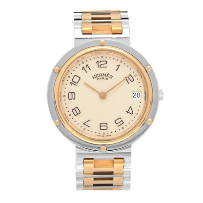 Hermes Stainless Steel 34mm Clipper Quartz Watch Gold 1 of 4