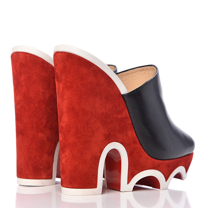Christian Louboutin Nappa Suede Mulacramp 140 Sandals 36 Black Red 4 of 13