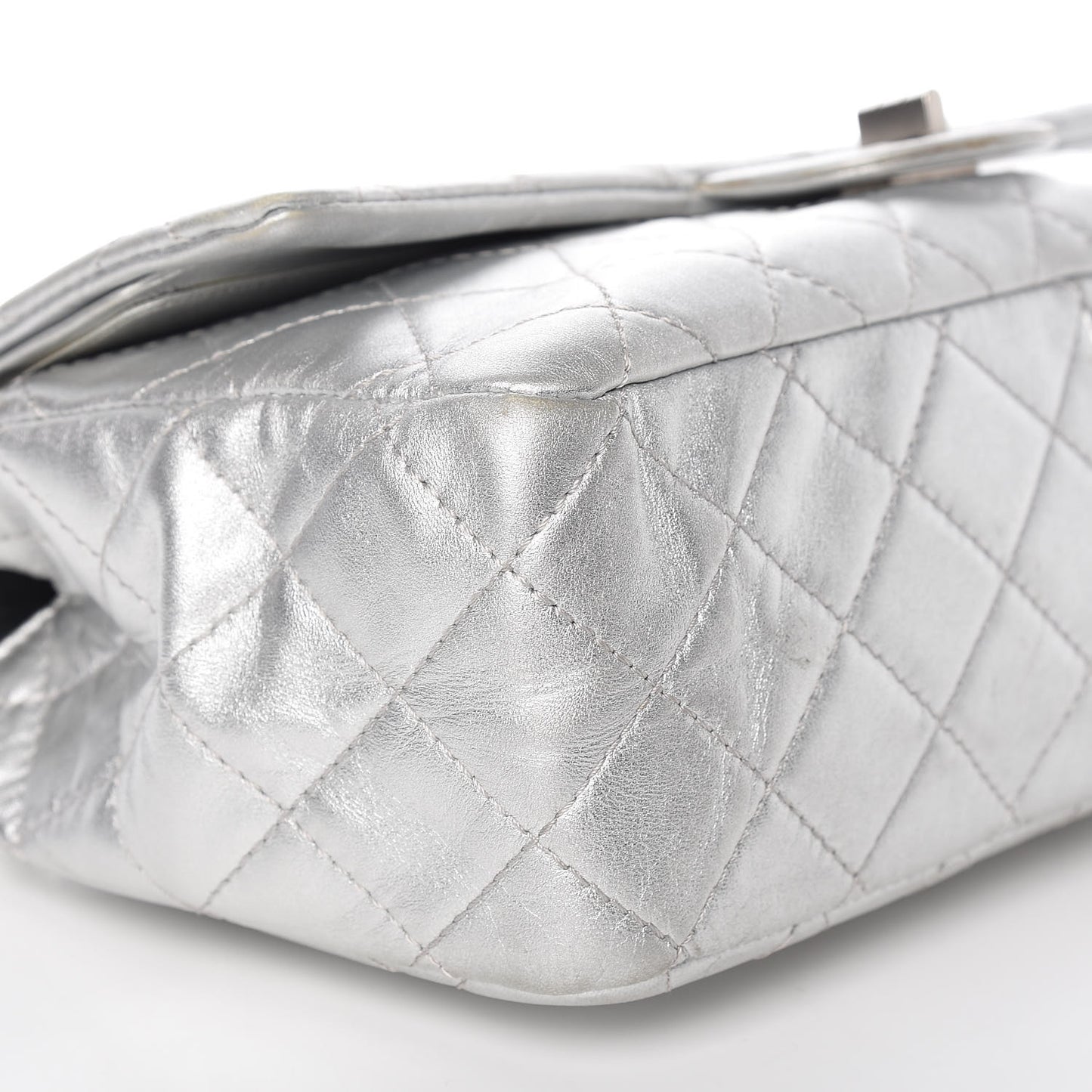 Metallic Lambskin Quilted 2.55 Reissue 227 Flap Silver