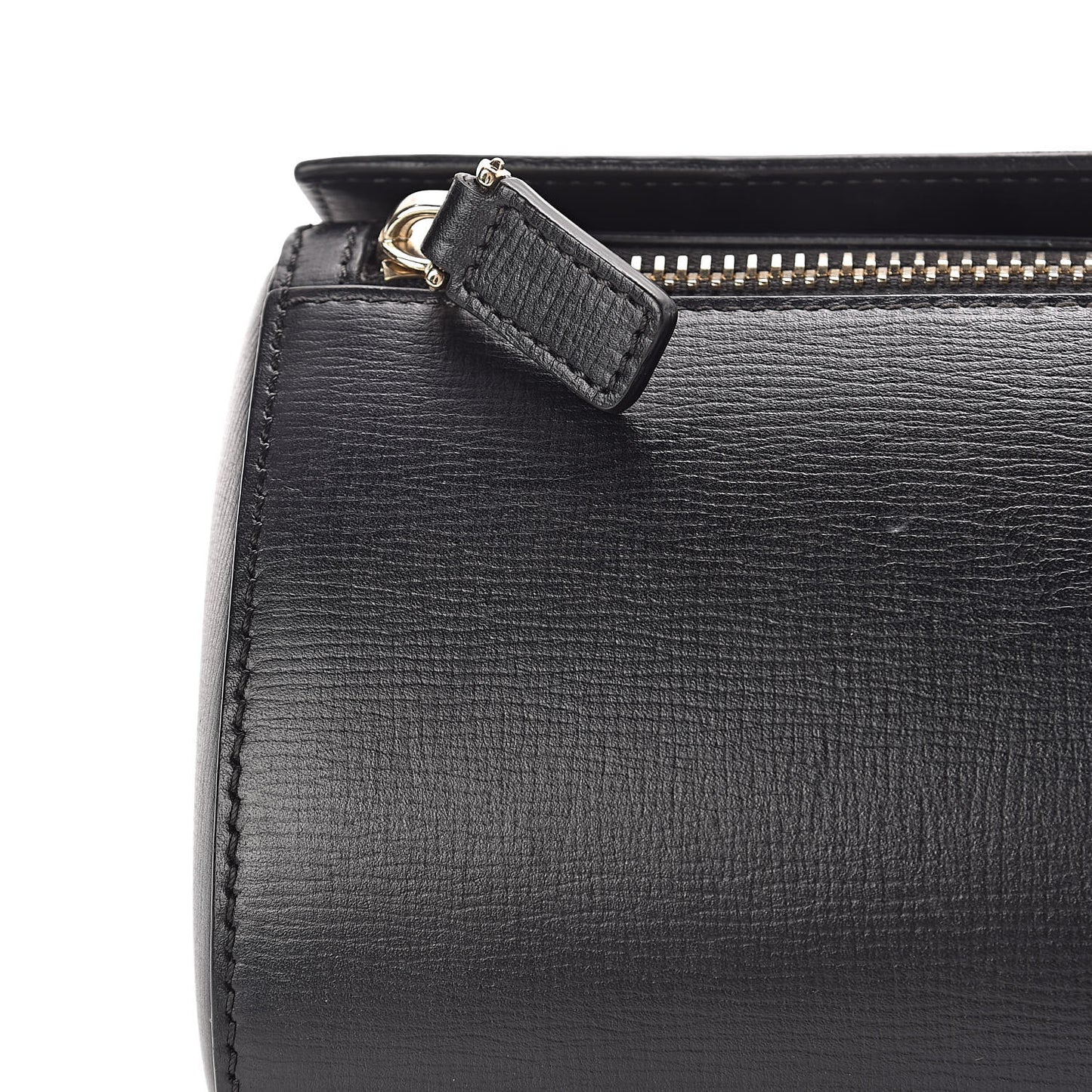 Textured Calfskin Medium Pandora Box Crossbody Bag Black