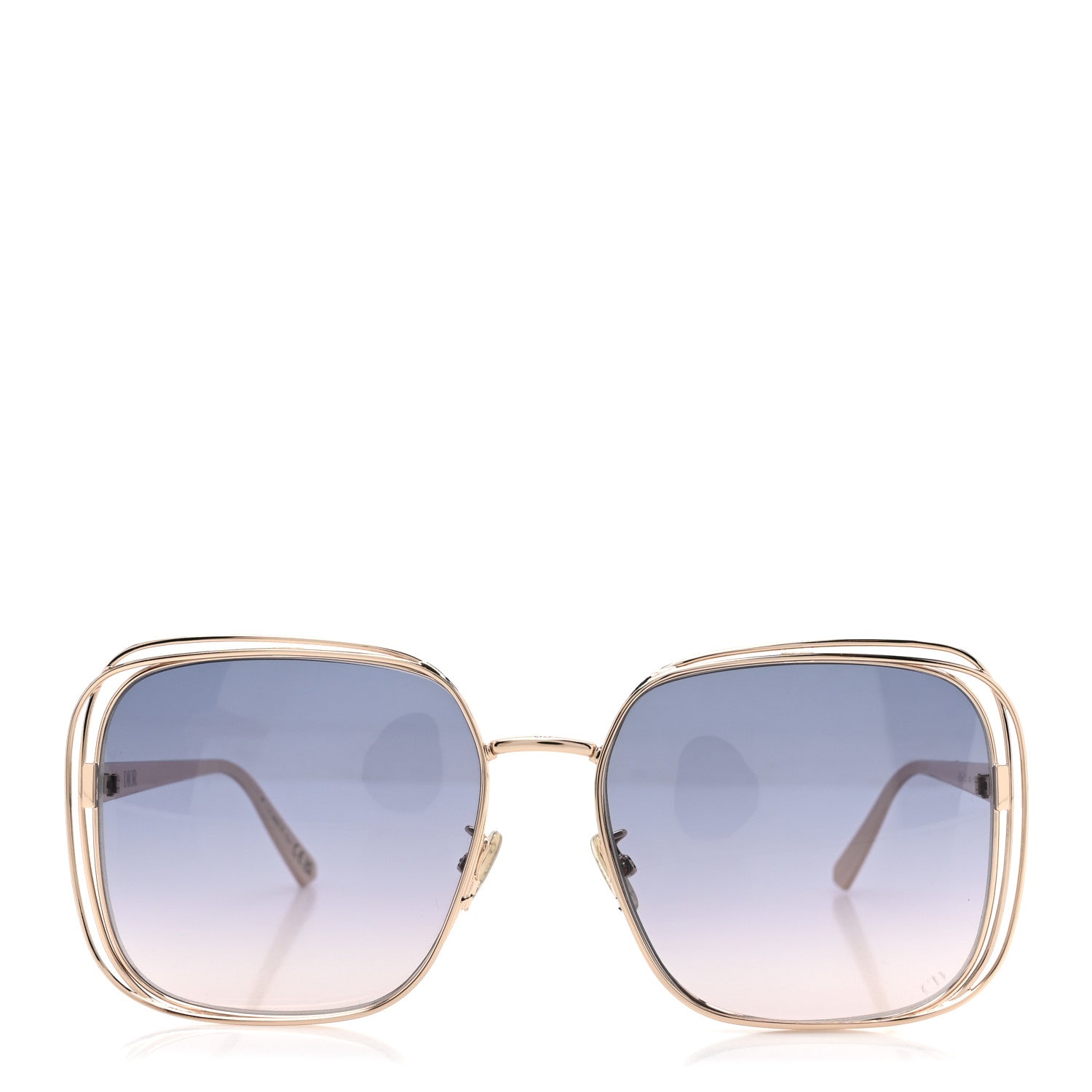 Christian Dior Metal FilDior S1U Square Sunglasses Gold 2 of 9