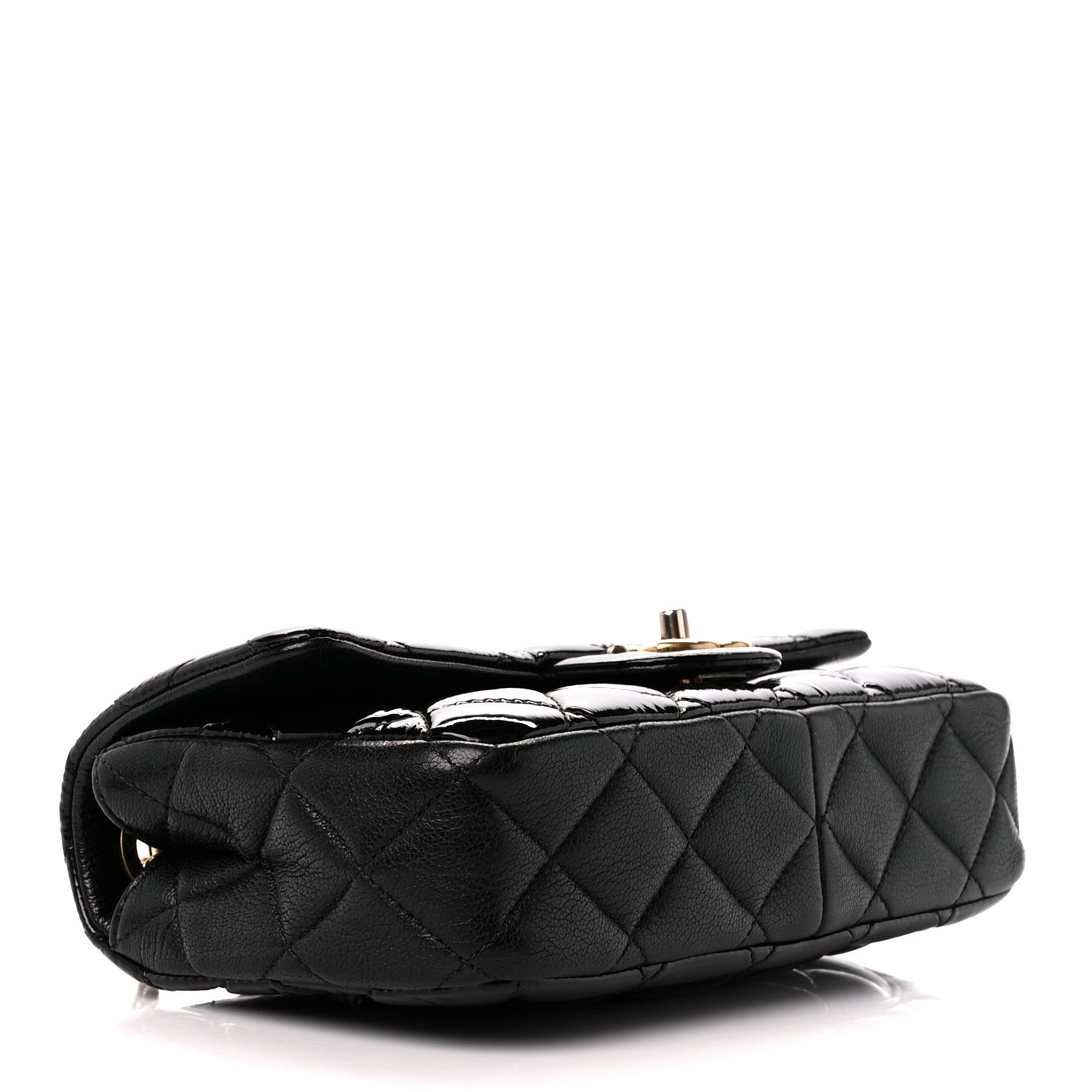 Chanel Patent Goatskin Quilted Small CC Eyelet Flap Black 4 of 12