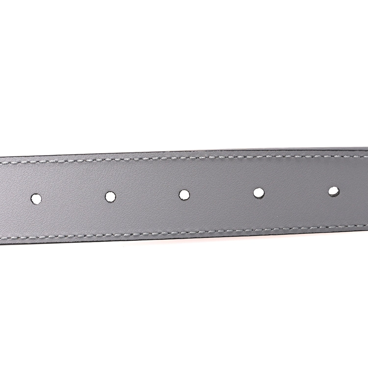Gucci Azalea Calfskin Enamel Monochrome Double G 30mm Belt 80 32 Deep Grey 3 of 4