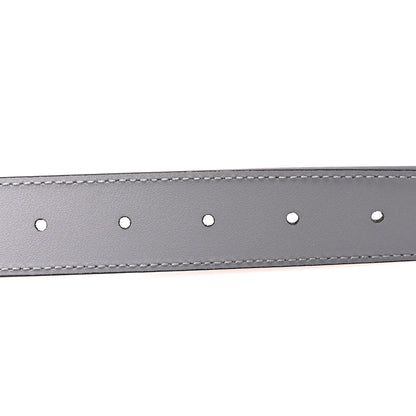 Gucci Azalea Calfskin Enamel Monochrome Double G 30mm Belt 80 32 Deep Grey 3 of 4