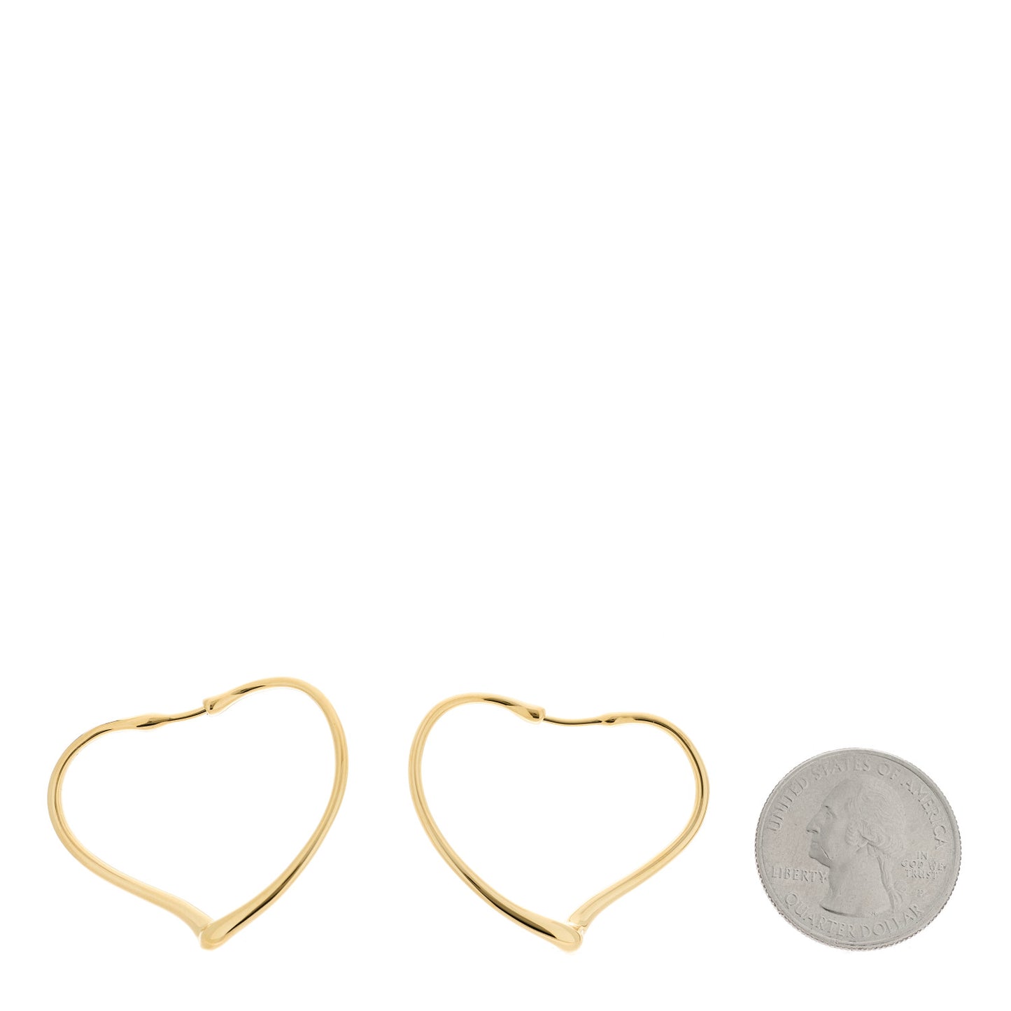 18K Yellow Gold Medium Elsa Peretti Open Heart Hoop Earrings
